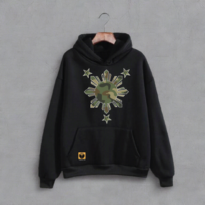 Camouflage 3 Stars and a Sun Logo Hooded Sweatshirts